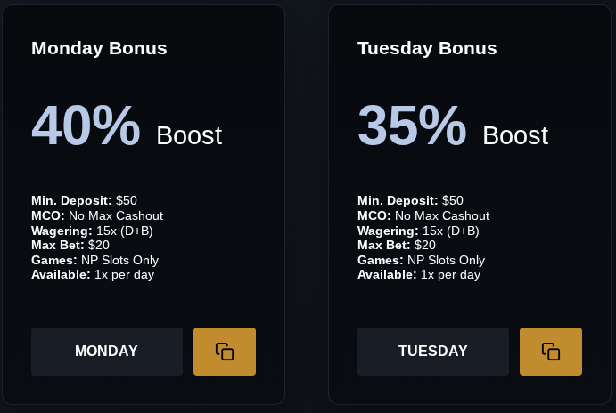 Jackoro Casino Recurring Bonuses